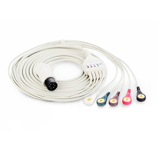Embra Integrated ECG Cable with Grabber Leads — 6-Pin