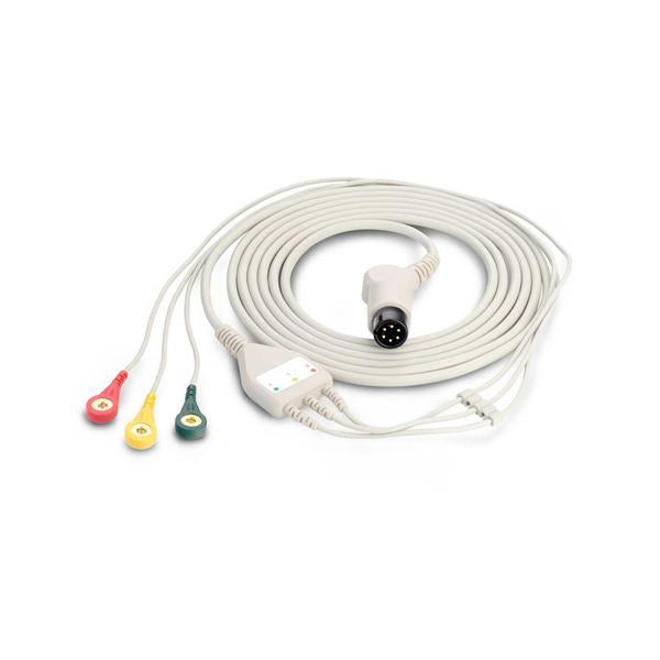 Embra VS70 Integrated Snap ECG Cable — Round 6-Pin