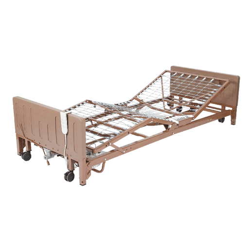 Dynarex 10408 full electric Hi/Low homecare bed frame; full rails and tri-layer mattress included in 10408-FRTL package