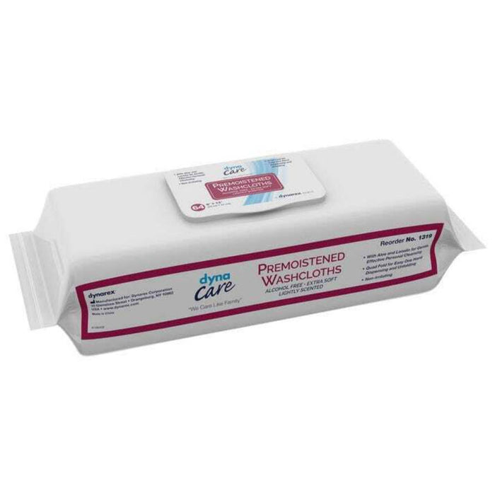 Dynarex 1319 Premoistened Washcloths, 9" x 13" Soft Pack ReFill