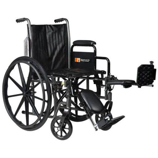 Dynarex 10228 DynaRide Series 2 Wheelchair, 20 x 16 in, Detachable Full Arms & Swing-Away Footrests