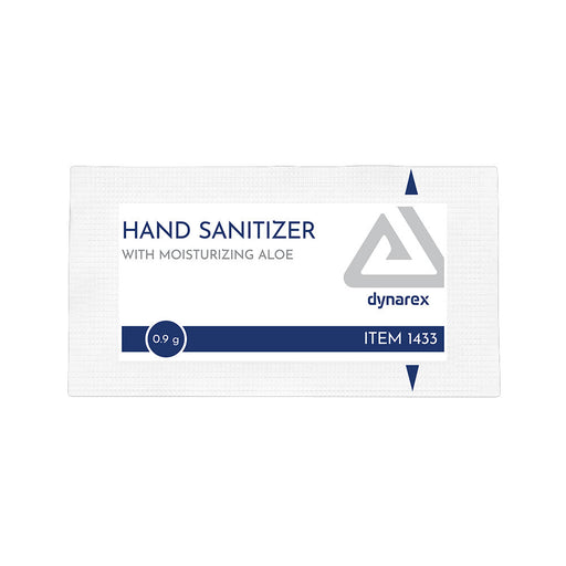 Dynarex 1433 Hand Sanitizer with Moisturizing Aloe, 0.9 g Packet