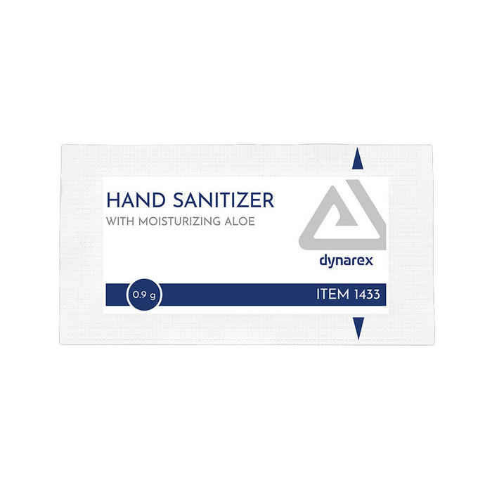 Dynarex 1433 Hand Sanitizer with Moisturizing Aloe, 0.9 g Packet