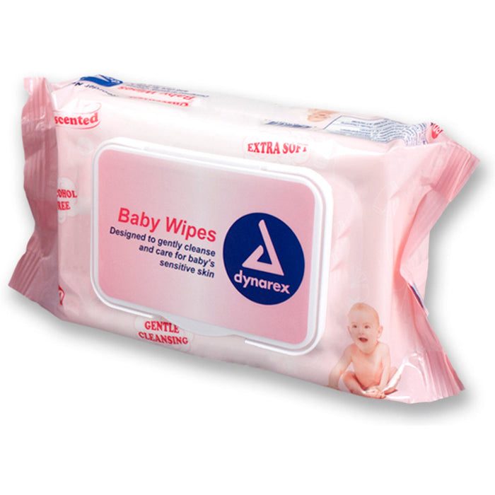 Dynarex 1329 Hugs of Love Baby Wipes unscented with Plastic Lid, 7" x 8"