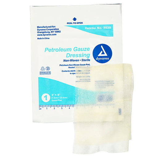 Dynarex 3039 Petroleum Gauze Dressing, 3" x 9"