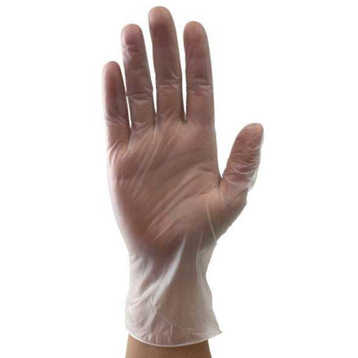 Dynarex 2613 Safe-Touch Vinyl Exam Gloves, Large, Powder-Free, Clear