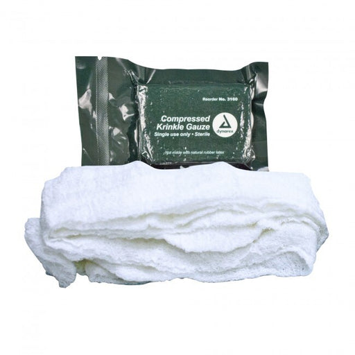 Dynarex 3160 Compressed Krinkle Gauze Bandage - Sterile, 4.5" x 4.1 yd