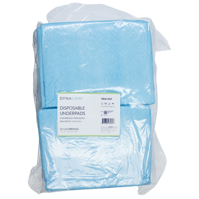 Dynarex 1347 Disposable Underpads w/ Polymer, 30" x 30" (105 g)