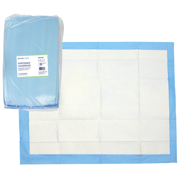 Dynarex 1348 Disposable Underpads w/ Polymer, 30" x 36" (90g)