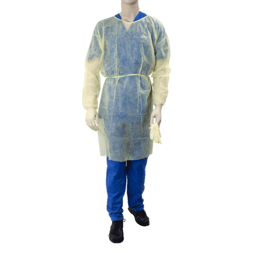 Dynarex Fluid-Resistant Isolation Gowns, Universal, Yellow product image