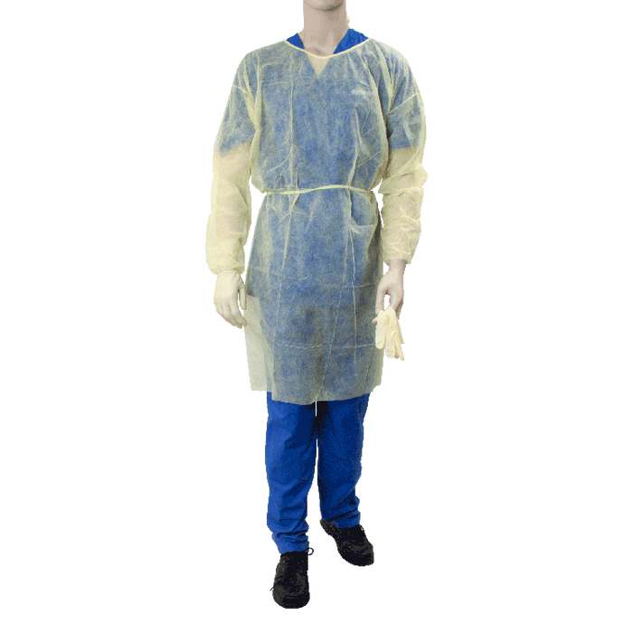 Dynarex Fluid-Resistant Isolation Gowns, Universal, Yellow product image