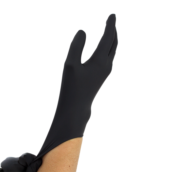 Dynarex 2324 Black Arrow Latex Exam Gloves, X-Large, Powder-Free