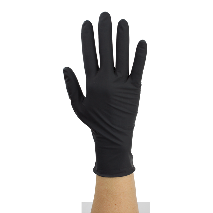 Dynarex 2321 Black Arrow Latex Exam Gloves, Small, Powder-Free
