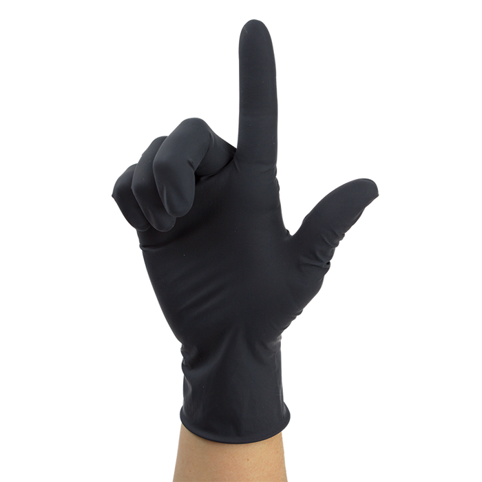 Dynarex 2322 Black Arrow Latex Exam Gloves, Medium, Powder-Free