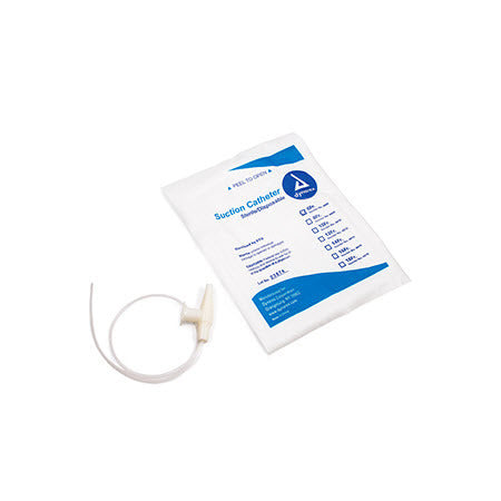 Dynarex 32006 Single Suction Catheter - Graduated with Control Valve, 18 Fr, Adult