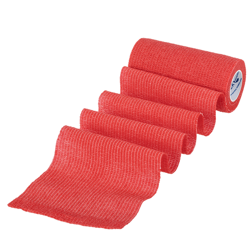 Dynarex 3279 Sensi Wrap, Self-Adherent, 4" x 5 yd Red
