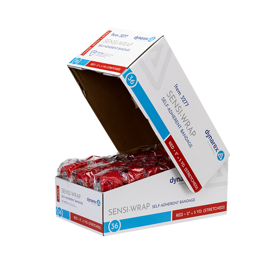 Dynarex 3277 Sensi Wrap, Self-Adherent, 2" x 5 yd Red