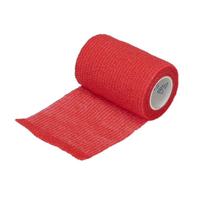 Dynarex 3278 Sensi Wrap, Self-Adherent, 3" x 5 yd Red