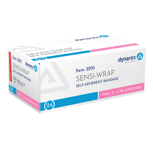 Dynarex 3293 Sensi Wrap, Self-Adherent, 3" x 5 yd Pink