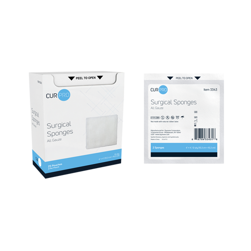 Dynarex 3343 Surgical Gauze Sponge - Sterile 2's, 4" x 4" 12 Ply