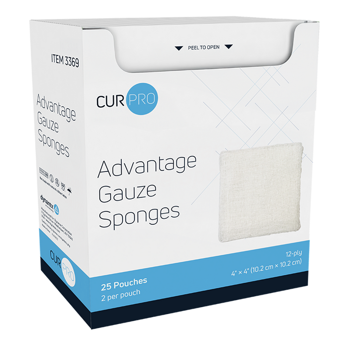 Dynarex 3369 Gauze Sponge - Sterile 2's, 4" x 4" 12 Ply