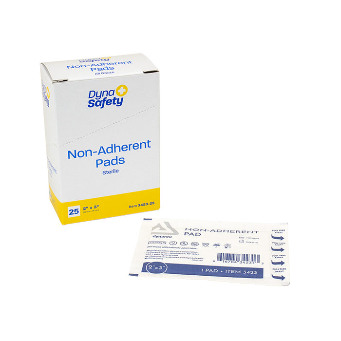 Dynarex 3423 Non-Adherent Pads - Sterile, 2" x 3"