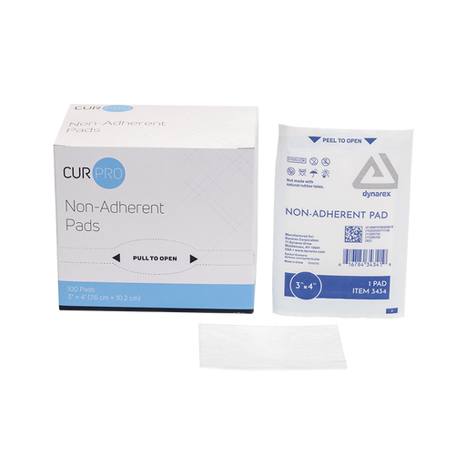 Dynarex 3434 Non-Adherent Pads - Sterile, 3" x 4"