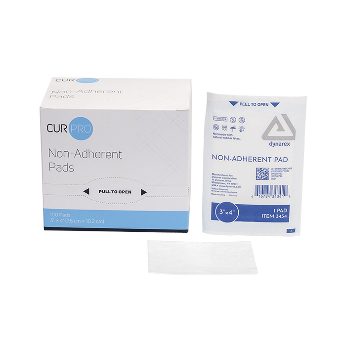 Dynarex 3434 Non-Adherent Pads - Sterile, 3" x 4"