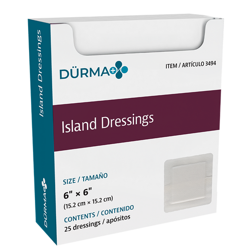Dynarex 3494 Island Dressing Sterile, 6" x 6"