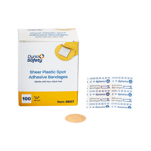 Dynarex 3607 Sheer Spot Adhesive Bandages - Sterile, 7/8"