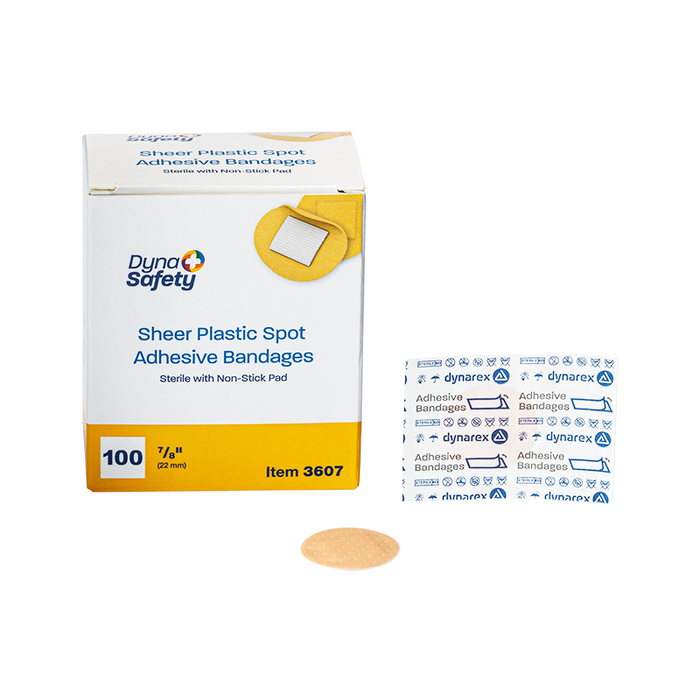Dynarex 3607 Sheer Spot Adhesive Bandages - Sterile, 7/8"