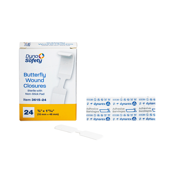 Dynarex 3615 Butterfly Wound Closure - Sterile, 3/8" x 1 13/16"
