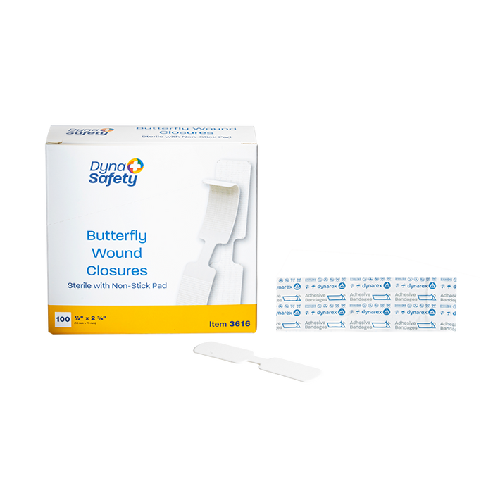 Dynarex 3616 Butterfly Wound Closure - Sterile, 1/2" x 2 3/4"