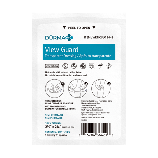 Dynarex 3642 View Guard Transparent Dressings - Sterile, 2 3/8" x 2 3/4"