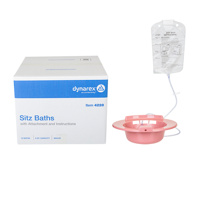 Dynarex 4228 Sitz Bath w/ Attachment & Instructions, 2 qt., Mauve