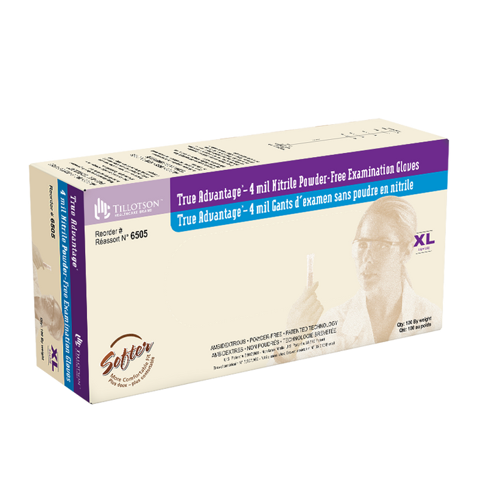 Dynarex 6505 True Advantage Nitrile Exam Gloves, X-Large, Powder-Free