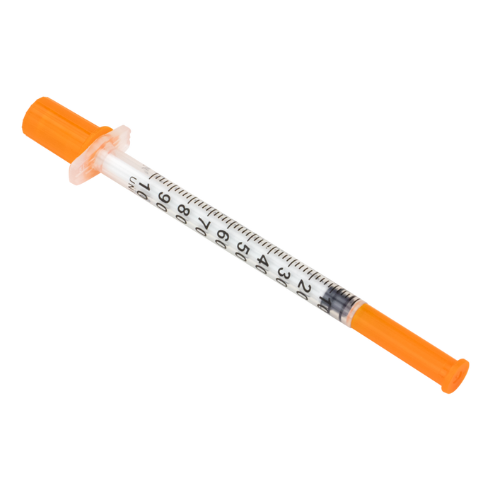 Dynarex 6948 Insulin Syringe - Non-Toxic - Individual Wrapped, 30G, 1/2" Needle, 1 cc