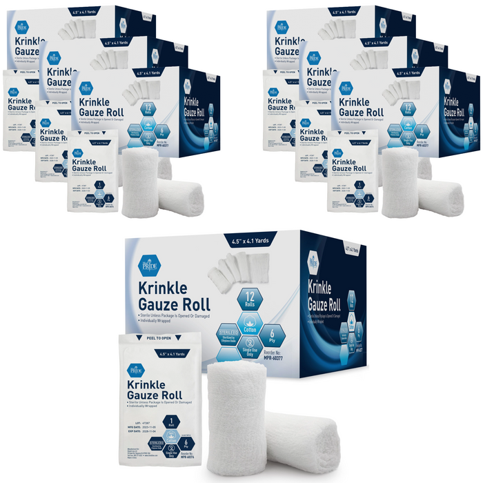 MedPride Krinkle Gauze Roll - Sterile - 12 rolls/box