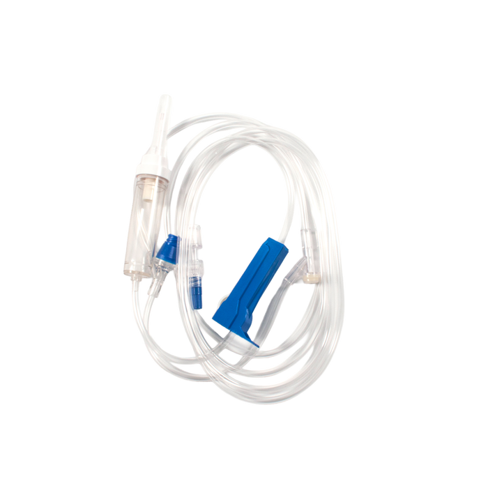 Dynarex 7030 IV Administration Set - 10 Drop, 83", 1 Needleless Port, 1 Inje