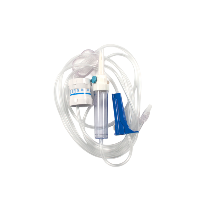 Dynarex 7049 IV Administration Set - 20 Drop w/ Regulator, 92", 1 Injection Site w/ 0.2µm