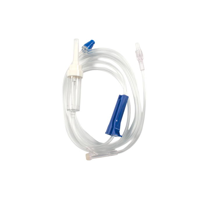 Dynarex 7051 IV Administration Set - 60 Drop, 83", 1 Needleless Port, 1 Inje