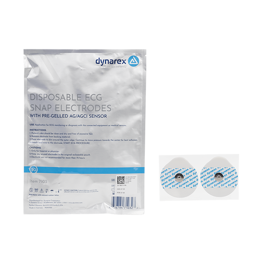 Dynarex Adult ECG Snap Electrodes, 50 x 55 mm product image