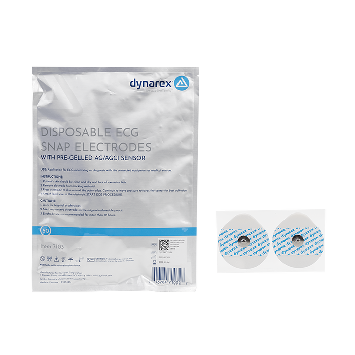 Dynarex Adult ECG Snap Electrodes, 50 x 55 mm product image
