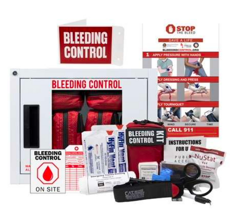 Bleeding Control Kit ANSI 2021 Bundle With Cabinet (6 Kits) CAT and Nustat