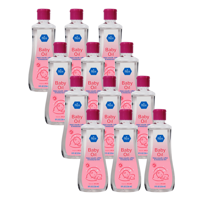 Baby Oil with Seal & Flip Top – 8 oz Bottles