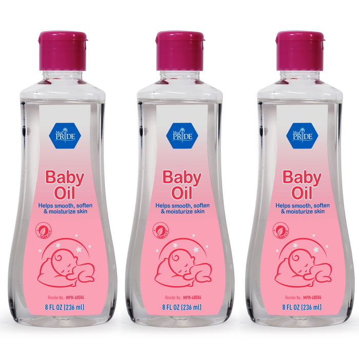 Baby Oil with Seal & Flip Top – 8 oz Bottles