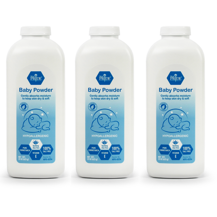 MedPride Baby Powder w/seal - White Bottle - 22 oz