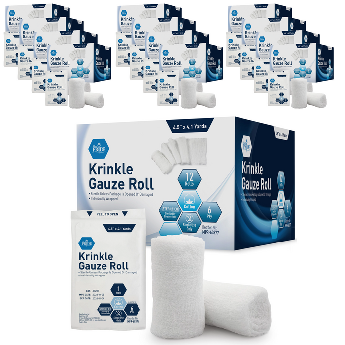 MedPride Krinkle Gauze Roll - Sterile - 12 rolls/box