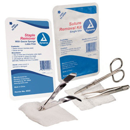 Dynarex 4522 Staple Removal Kits, Gauze Sponge