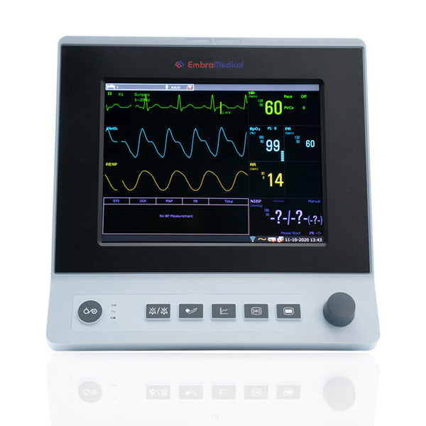 Embra MX10 Patient Monitor — ECG, SpO2, NIBP and Temperature